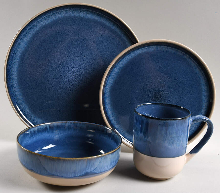 Apex Blue 4 Piece Place Setting by Baum Brothers-1