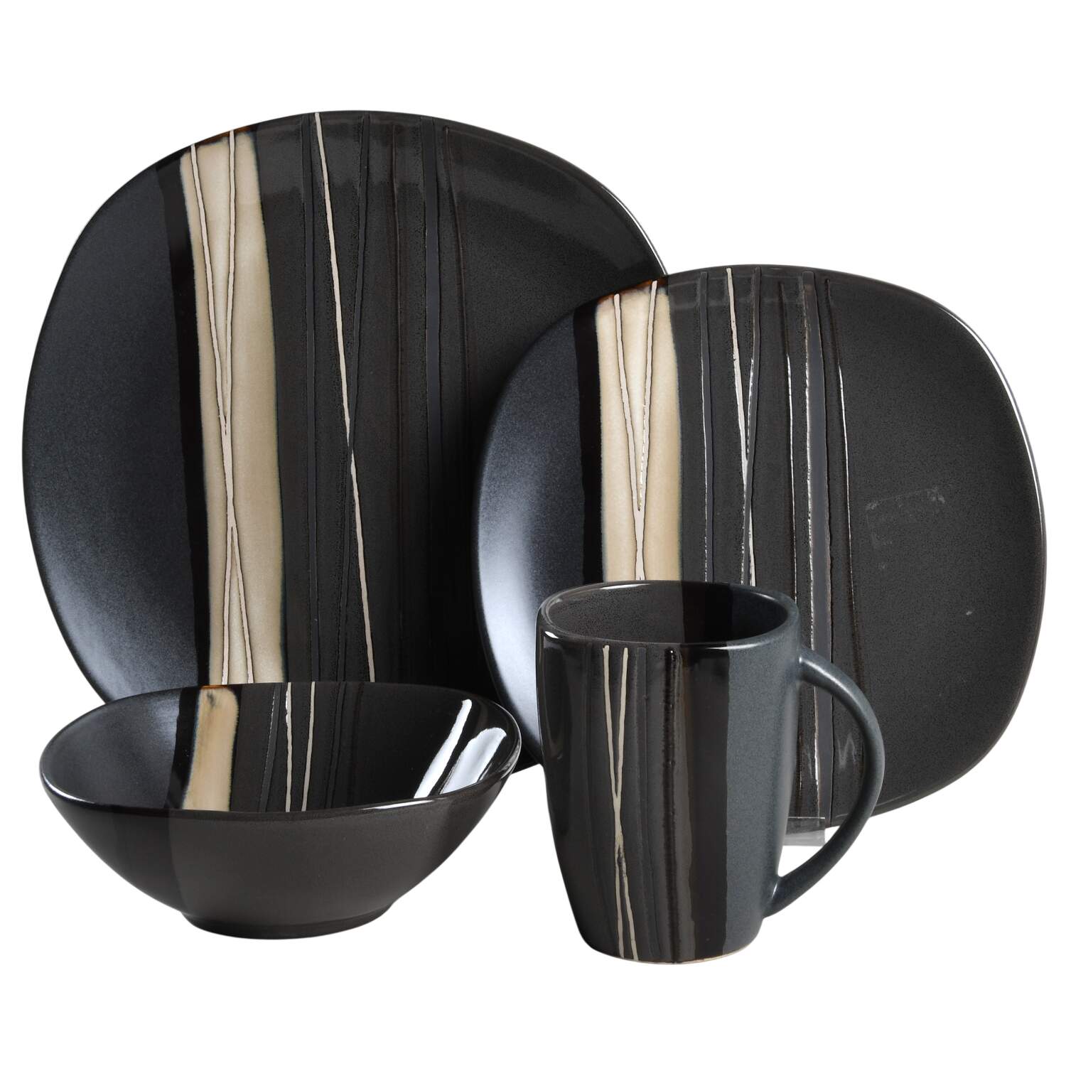 Bazaar Gray 4 Piece Place Setting by Better Homes and Gardens-1