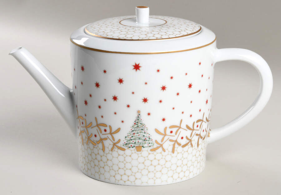 Noel Tea/Coffee Pot & Lid by Bernardaud-1