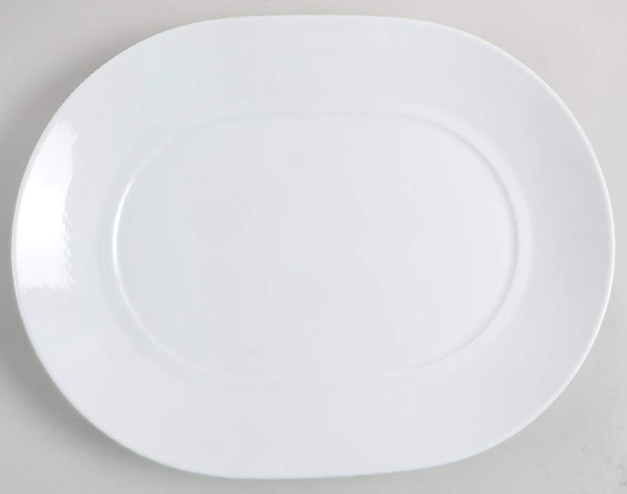 Atlantide Blanc 13" Oval Serving Platter by Bernardaud-1
