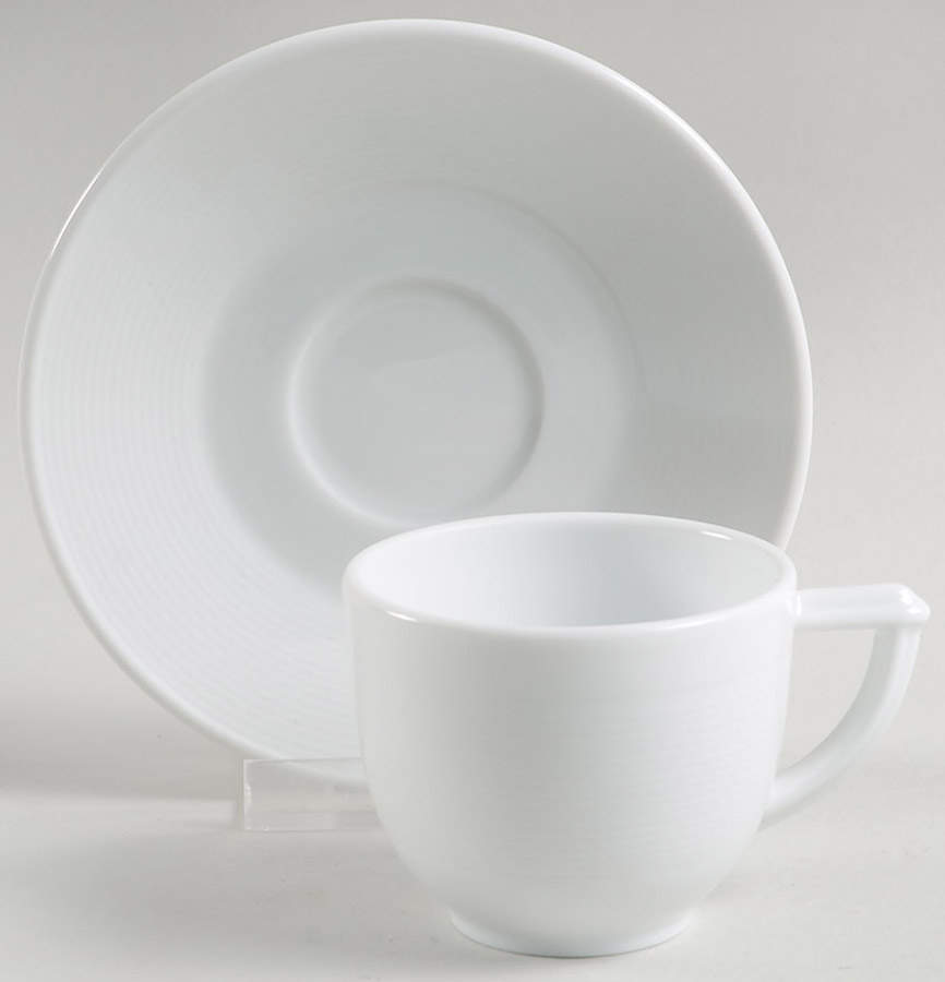 Atlantide Blanc Espresso Cup and Saucer Set by Bernardaud-1