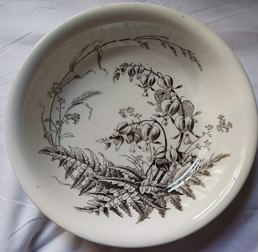 Field Flowers Black 9" Round Vegetable Bowl by Brown, Westhead & Moore-1