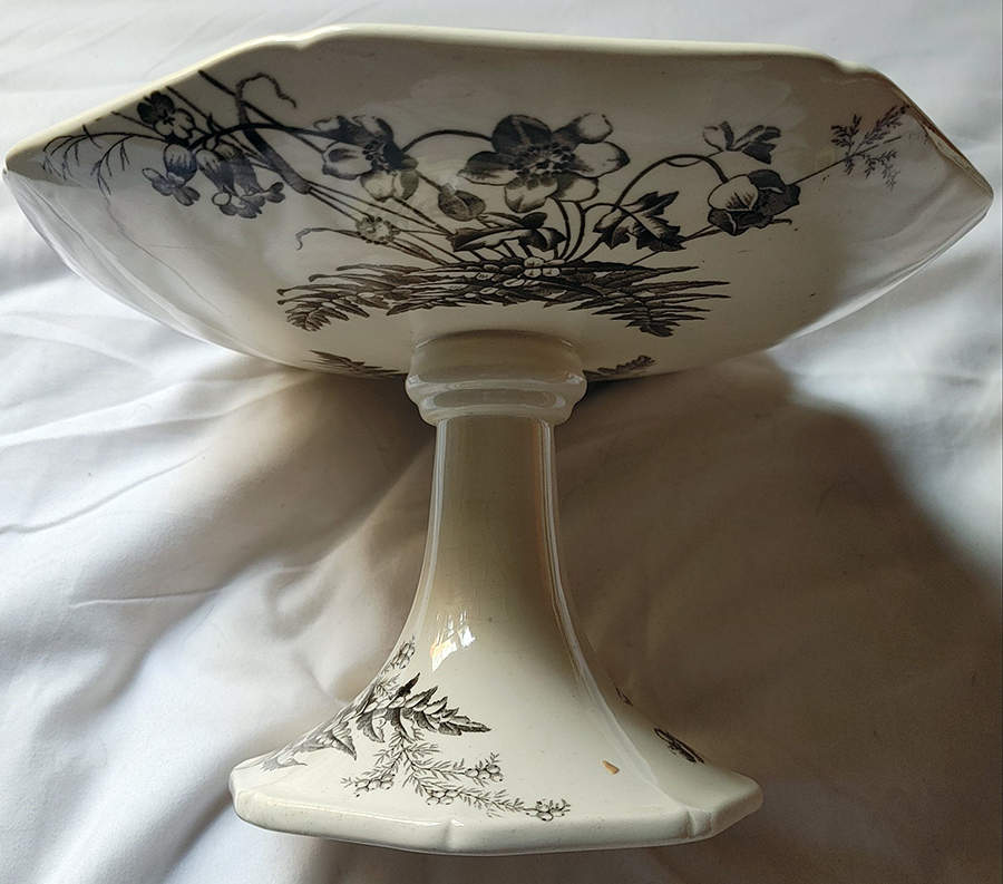 Field Flowers Black Round Compote (Height X Width) by Brown, Westhead & Moore-1