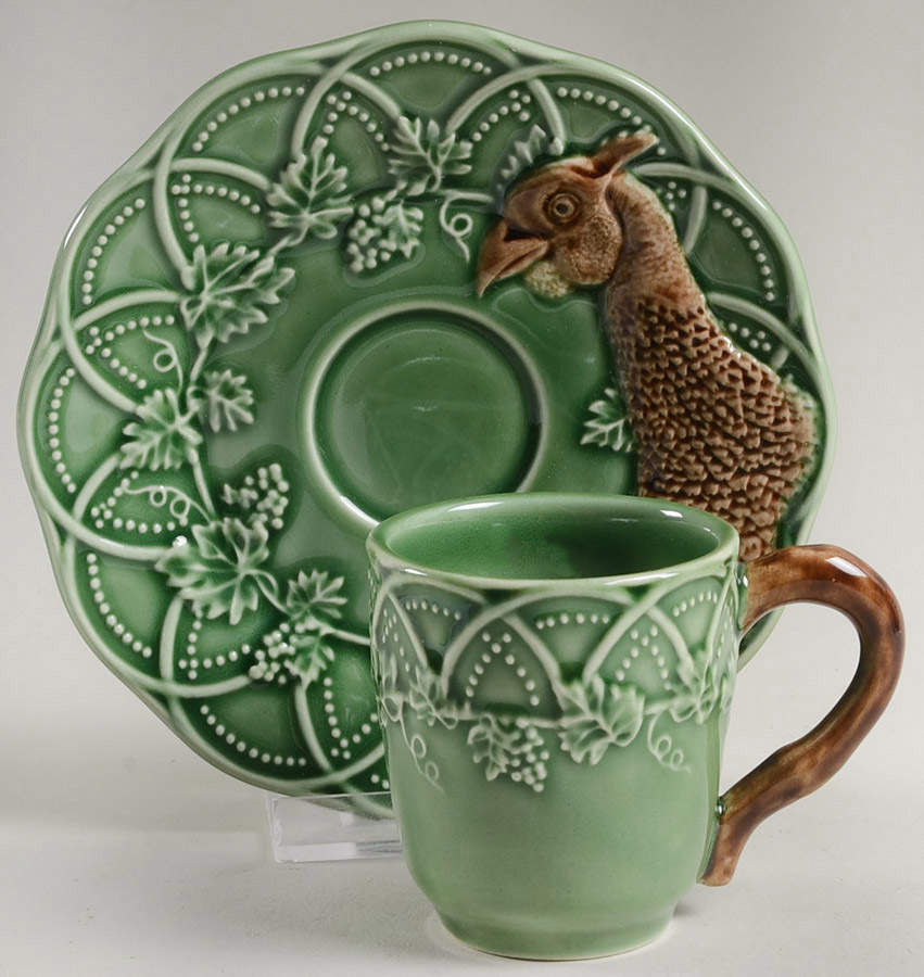 Woods Hunting Flat Cup & Saucer Set by Bordallo Pinheiro-1