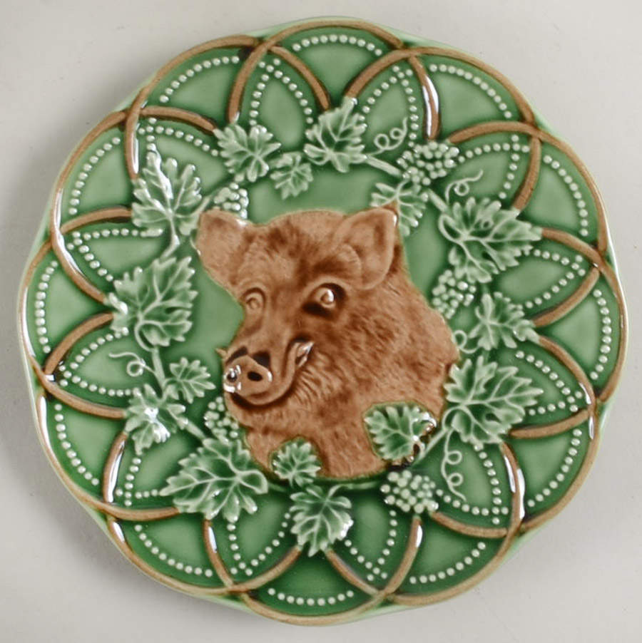 Woods Hunting Bread & Butter Plate by Bordallo Pinheiro-1