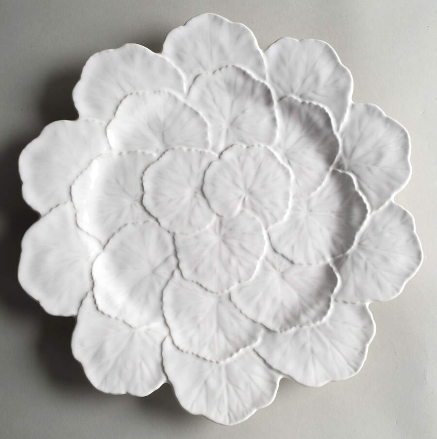Geranium White Service Plate (Charger) by Bordallo Pinheiro-1