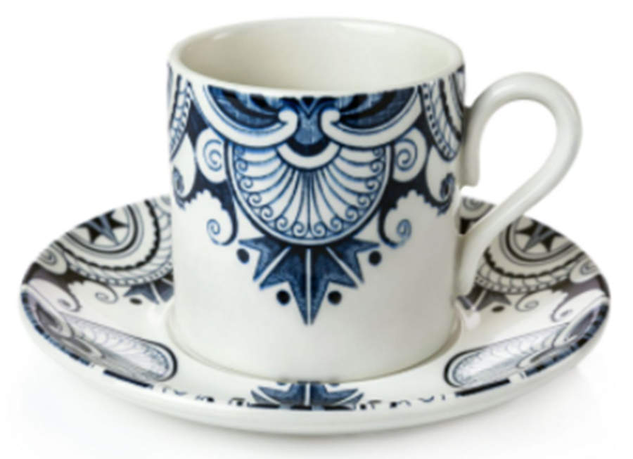 Palisade Ink Blue Flat Cup & Saucer Set by Burgess & Leigh-1