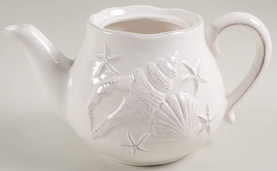 Laguna Coastal Cottage White Teapot No Lid by Blue Sky-1