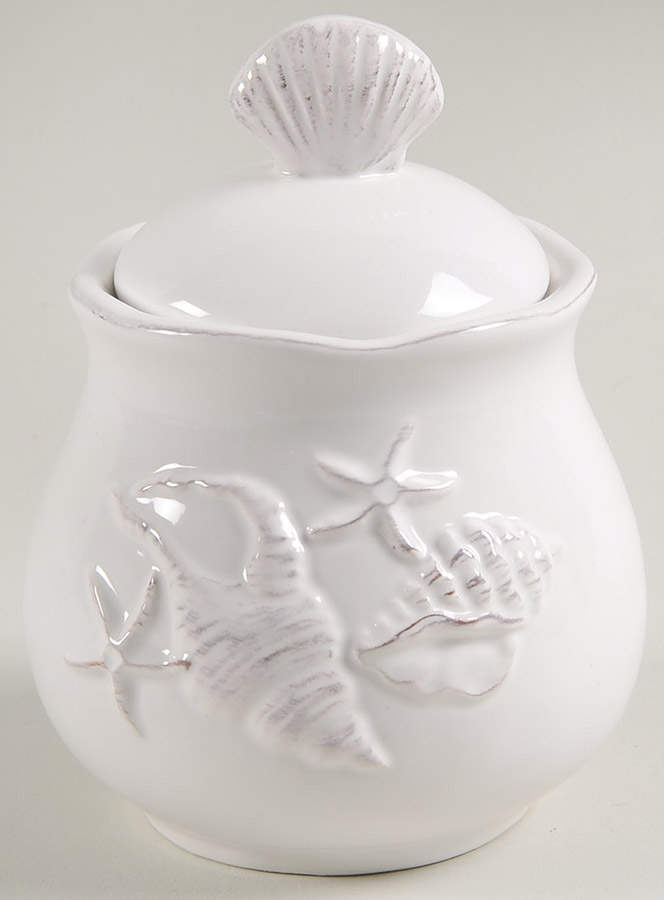 Laguna Coastal Cottage White Sugar Bowl & Lid by Blue Sky-1