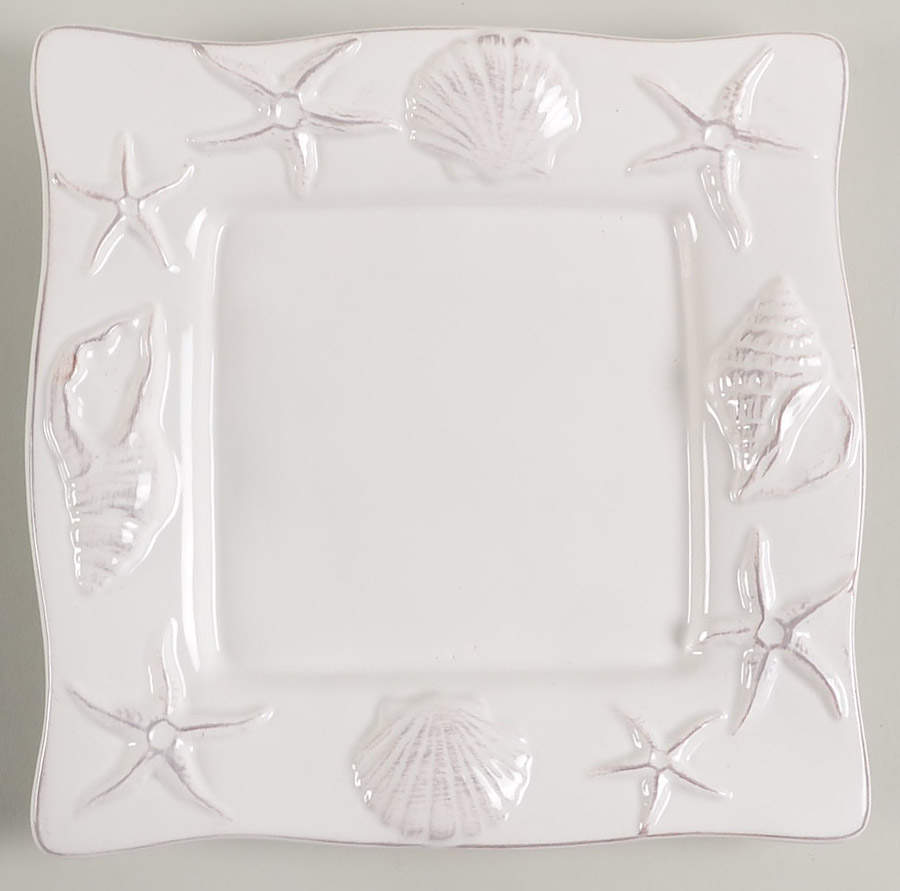 Laguna Coastal Cottage White Square Salad Plate by Blue Sky-1