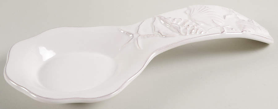 Laguna Coastal Cottage White Spoon Rest/Holder (Holds 1 Spoon) by Blue Sky-1