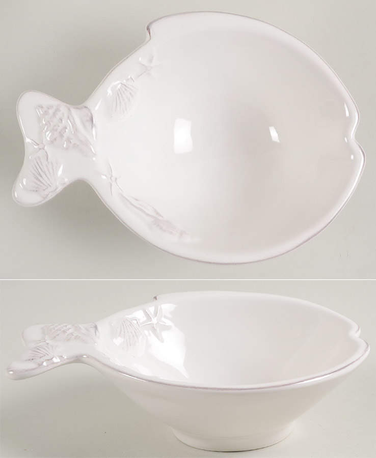 Laguna Coastal Cottage White 7" Fish Bowl by Blue Sky-1