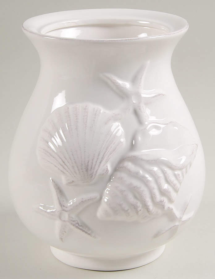 Laguna Coastal Cottage White Medium Canister No Lid by Blue Sky-1