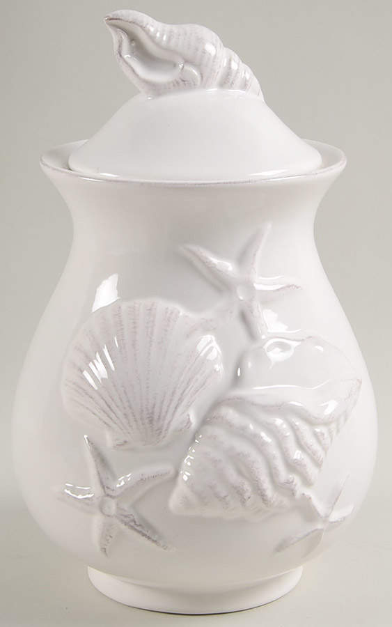 Laguna Coastal Cottage White Medium Canister & Lid by Blue Sky-1