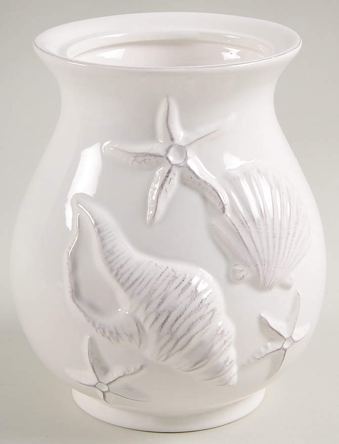 Laguna Coastal Cottage White Large Canister No Lid by Blue Sky-1