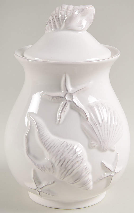 Laguna Coastal Cottage White Large Canister & Lid by Blue Sky-1