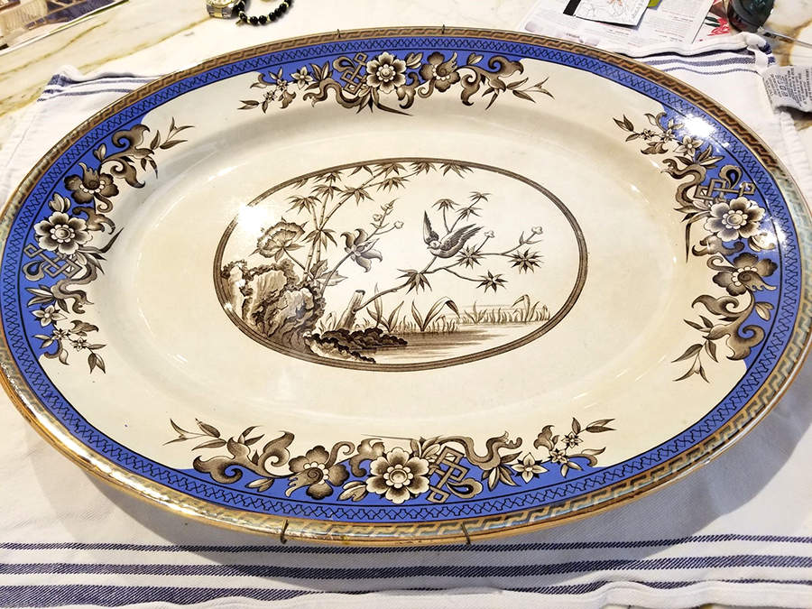 Bamboo 20" Oval Serving Platter by Bates Walker-1
