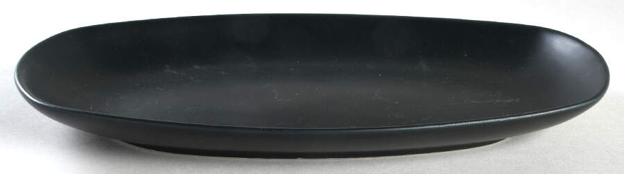 Mono Coupe Black 11" Oblong Serving Platter by Banquet-1