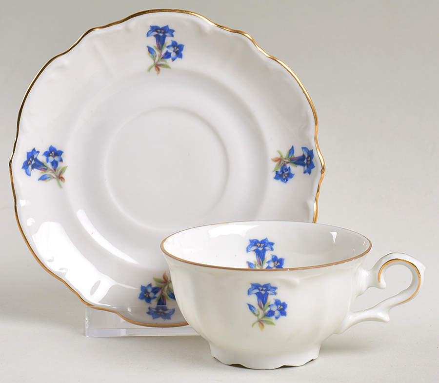 2033 Flat Demitasse Cup & Saucer Set by Bareuther & Co-1
