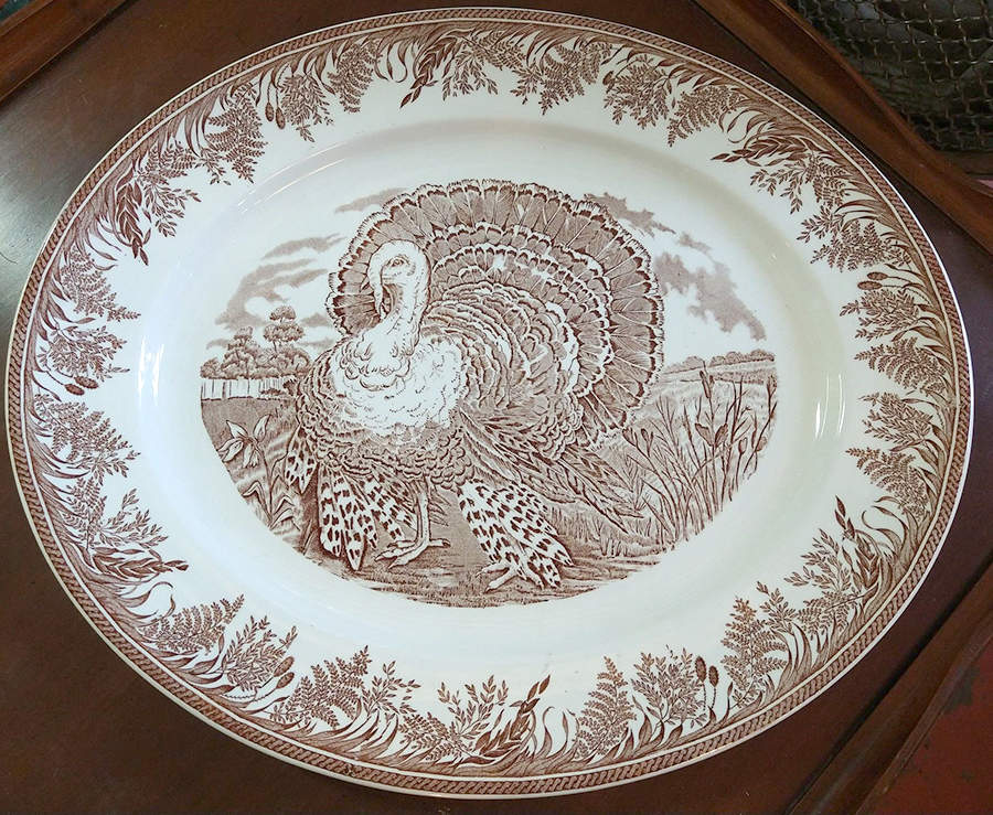 Danish Fern 17" Oval Serving Platter by Burgess & Leigh-1