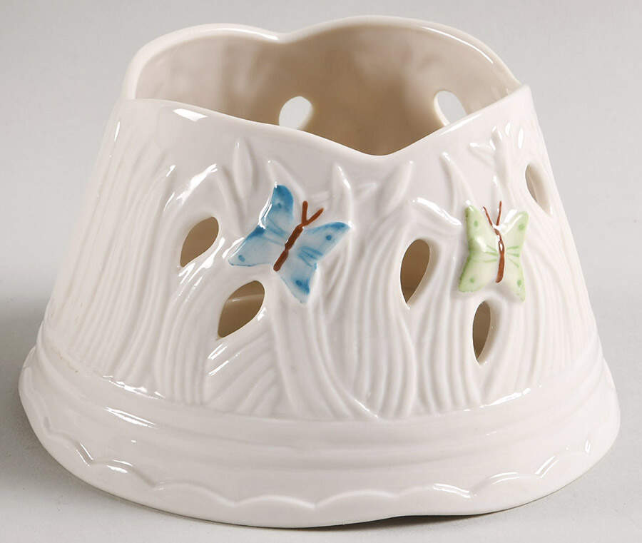 Limited Edition Giftware Hurricane Votive No Globe by Belleek Pottery (Ireland)-1
