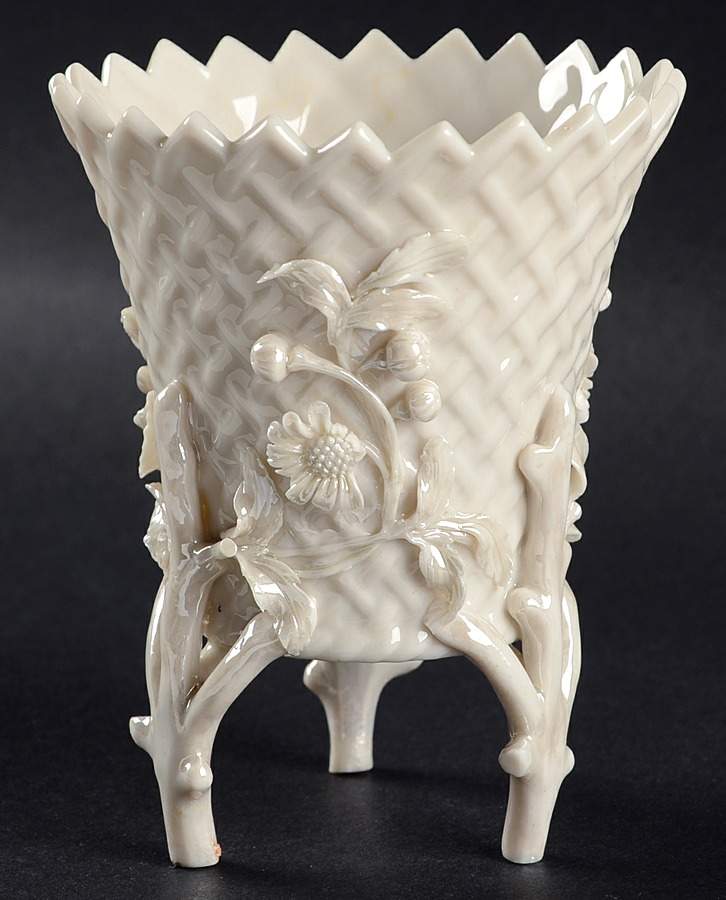 Vases 3'' Flowered Spill Vase by Belleek Pottery (Ireland)-1