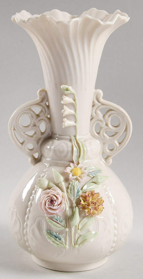 Vases Princess Flowered Vase by Belleek Pottery (Ireland)-1