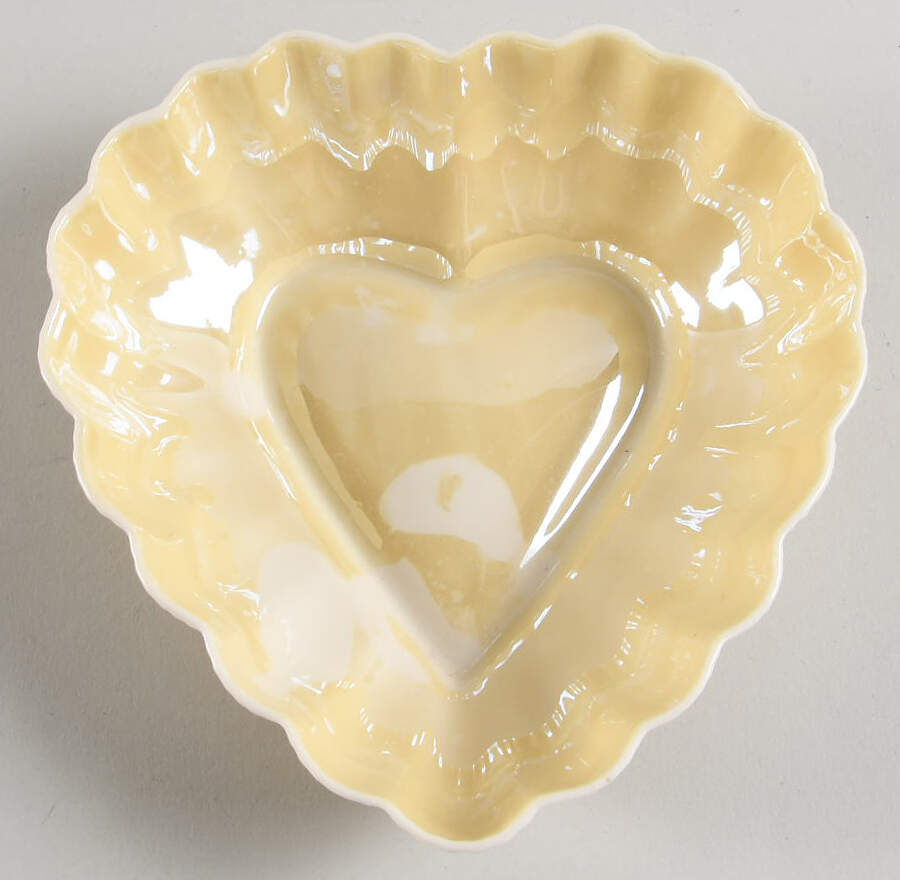 Leaf, Shell & Heart Shaped Plates 6'' Heart Shaped Bowl by Belleek Pottery (Ireland)-1