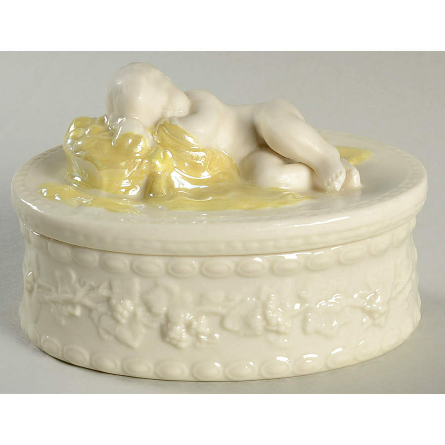 Trinket Boxes Cherub Trinket Box & Lid by Belleek Pottery (Ireland)-1