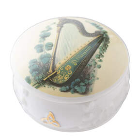 Trinket Boxes Harp Trinket Box by Belleek Pottery (Ireland)-1