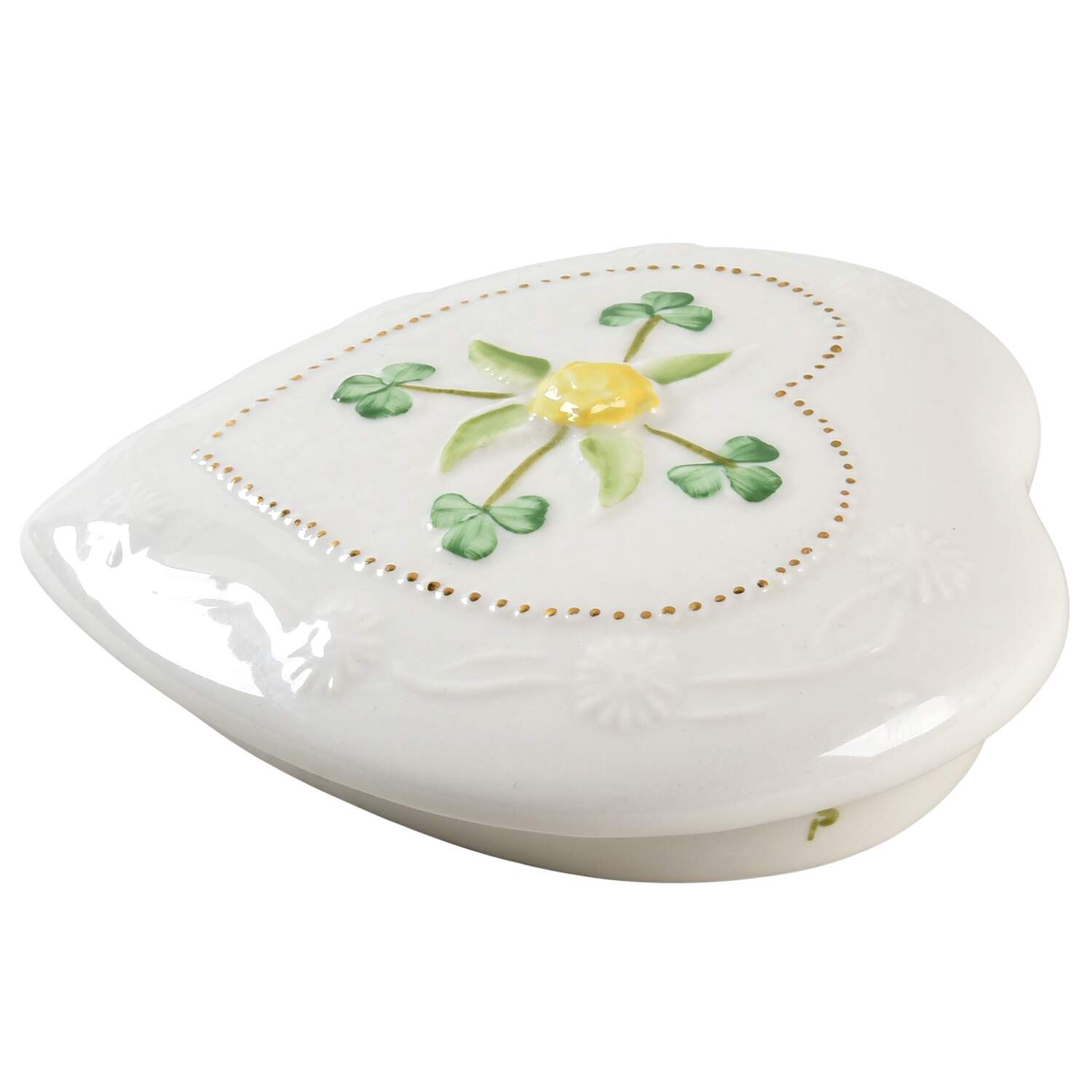 Trinket Boxes Rose Lid for Rose Heart Shape Box by Belleek Pottery (Ireland)-1