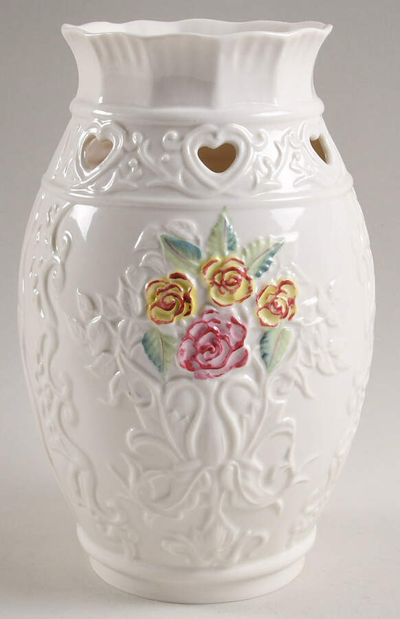 Lamps Globe for (2 Piece) Electric Hurricane Lamp by Belleek Pottery (Ireland)-1