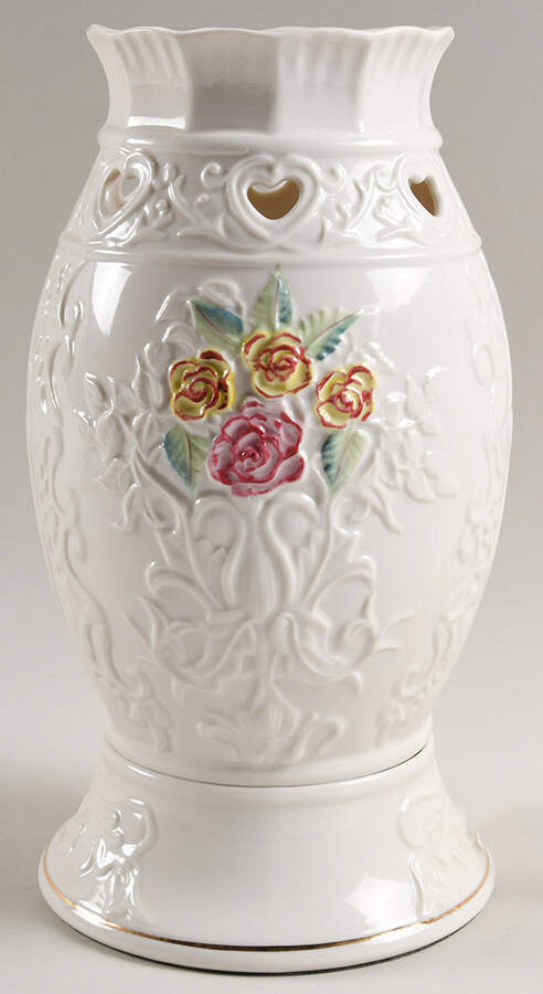Lamps (2 Piece) Electric Hurricane Lamp by Belleek Pottery (Ireland)-1