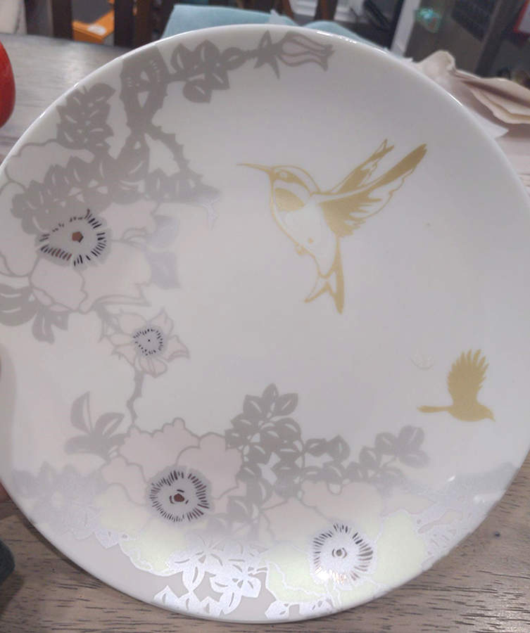 Hummingbird Salad Plate by Bella Lux-1