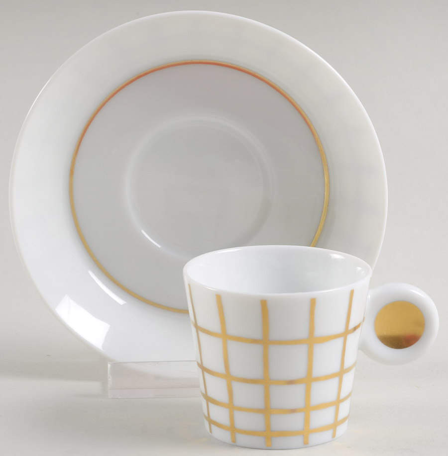 Irazu-Cartago Or Espresso Cup and Saucer Set by Bernardaud-1