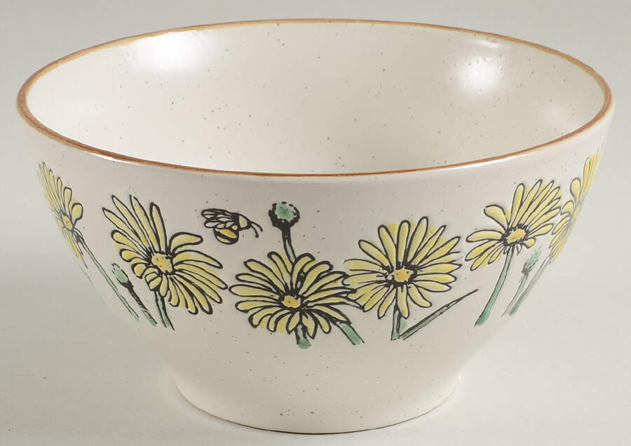Daisy Bee Field Soup/Cereal Bowl by Blue Sky-1