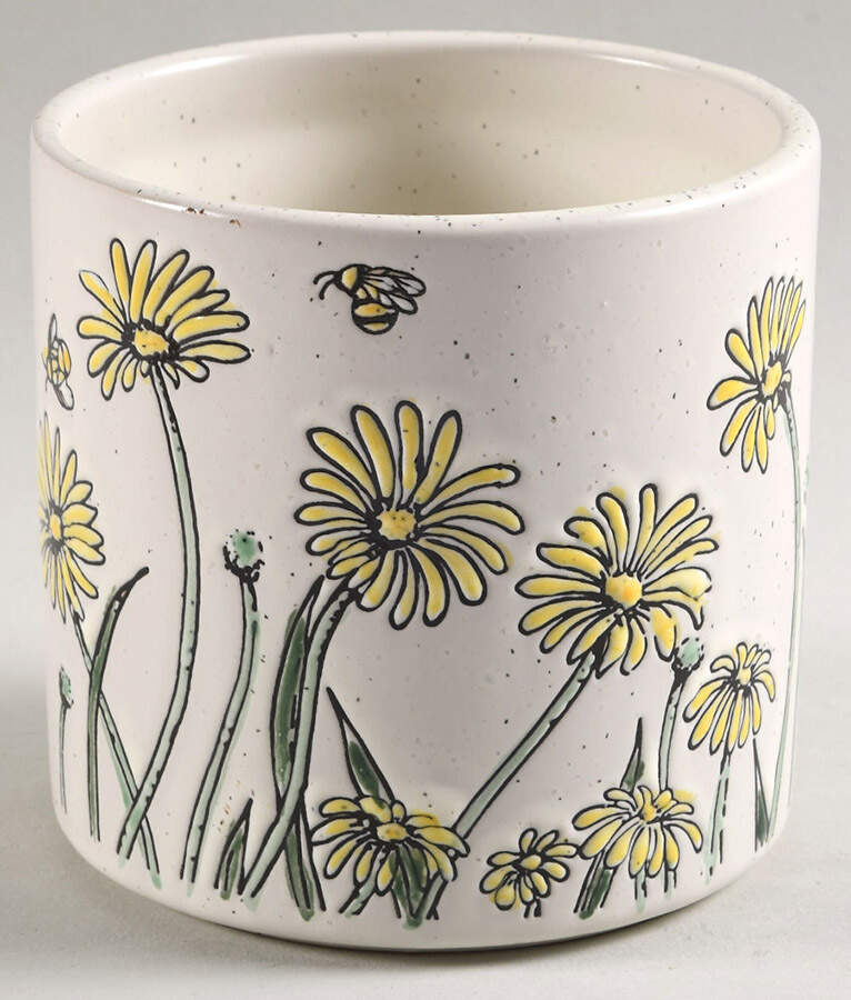 Daisy Bee Field Small Canister No Lid by Blue Sky-1