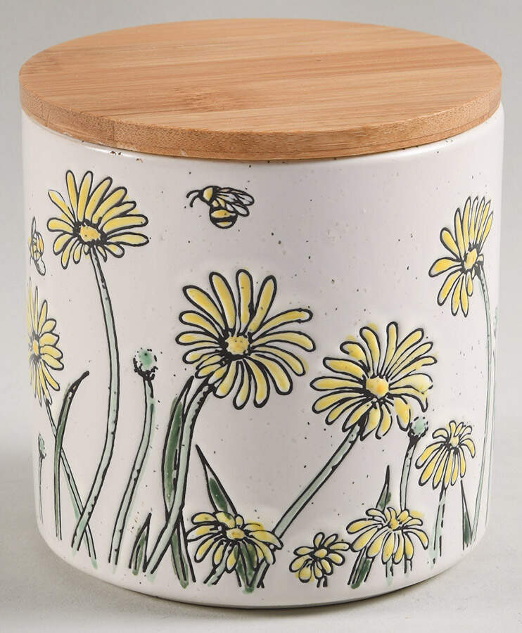 Daisy Bee Field Small Canister & Lid by Blue Sky-1