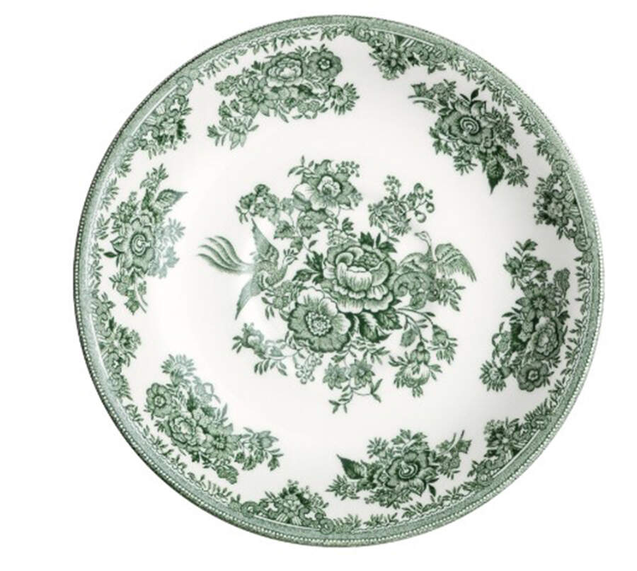 Asiatic Pheasants Green Saucer for Breakfast Cup by Burgess & Leigh-1
