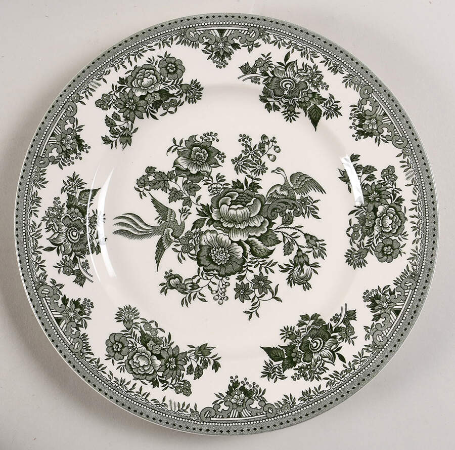Asiatic Pheasants Green Dinner Plate by Burgess & Leigh-1