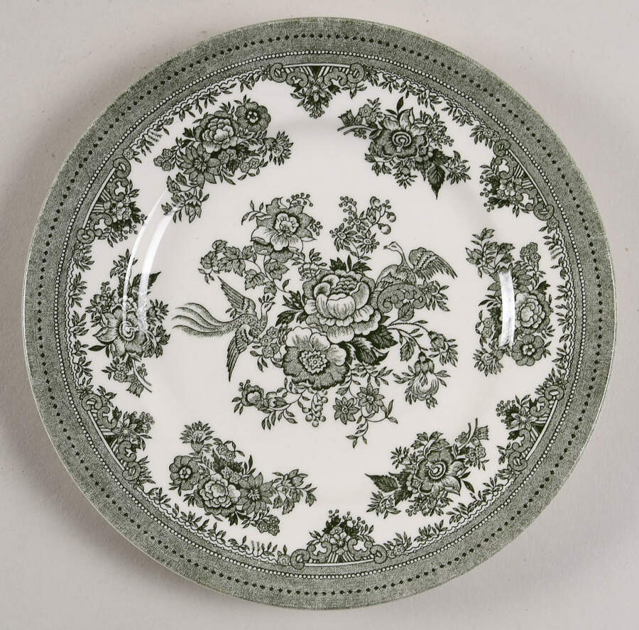Asiatic Pheasants Green Dessert/Pie Plate by Burgess & Leigh-1