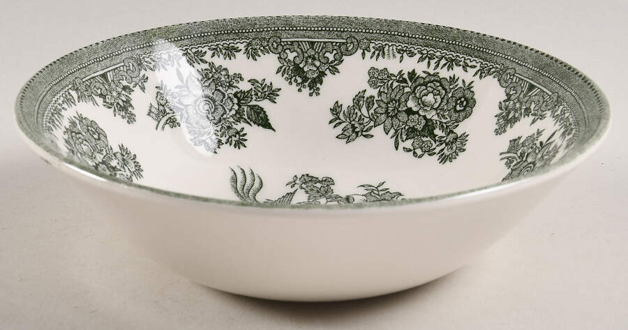 Asiatic Pheasants Green Coupe Cereal Bowl by Burgess & Leigh-1