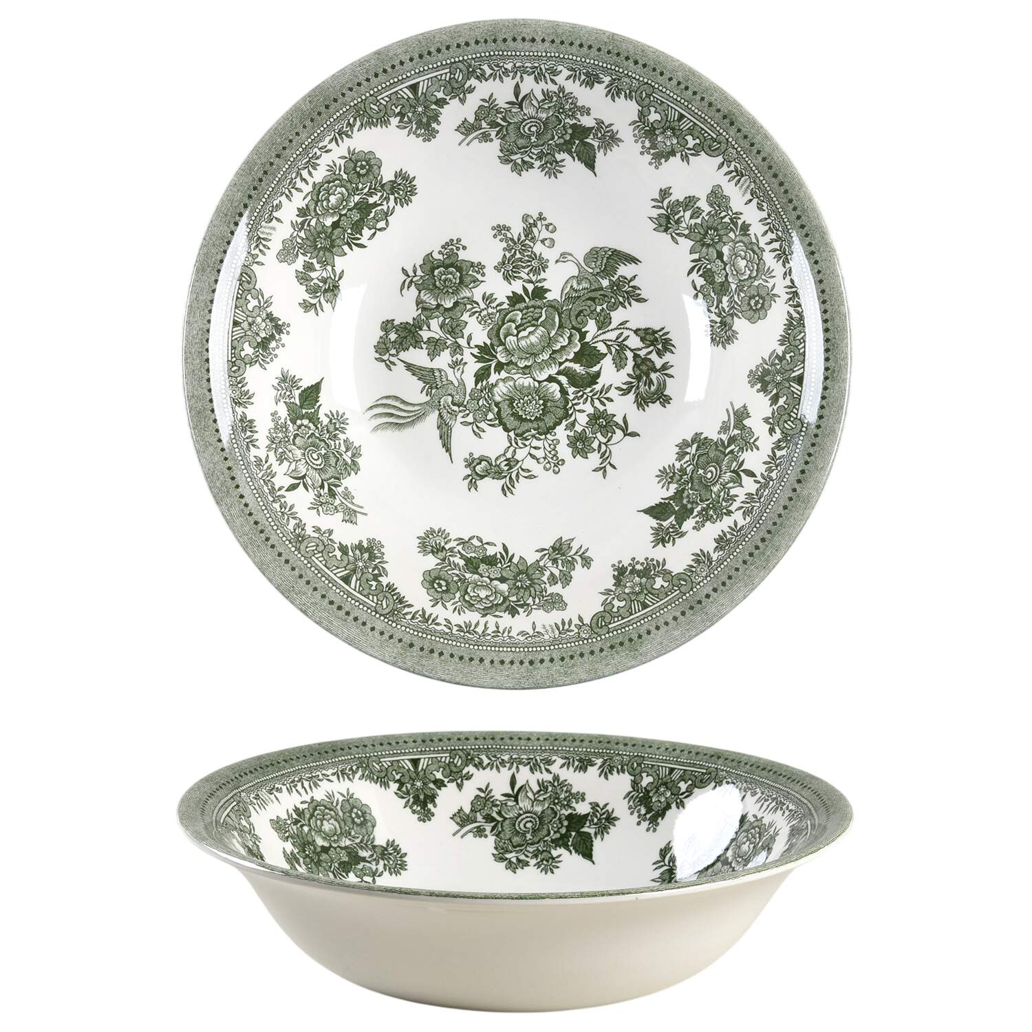 Asiatic Pheasants Green Coupe Soup Bowl by Burgess & Leigh-1