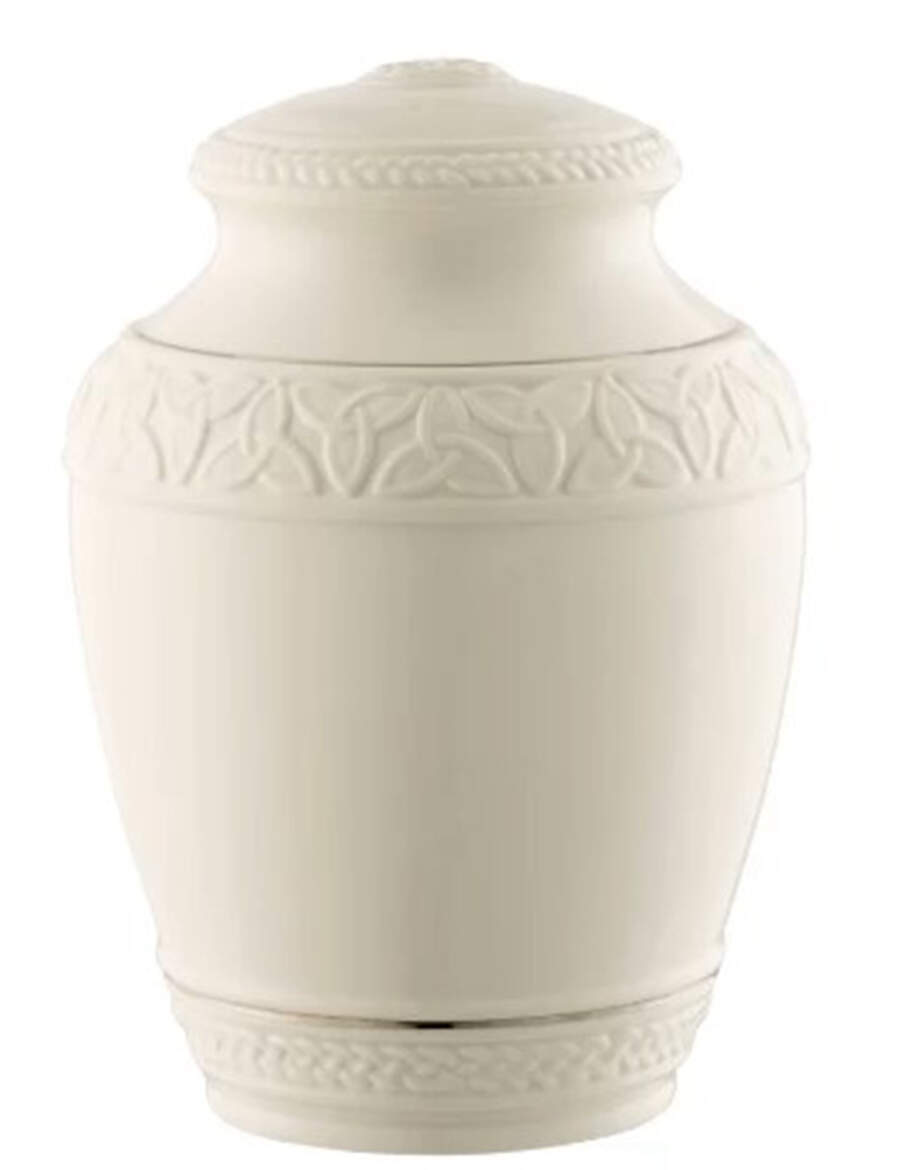 Celtic (Giftware) 10" Urn with Lid by Belleek Pottery (Ireland)-1