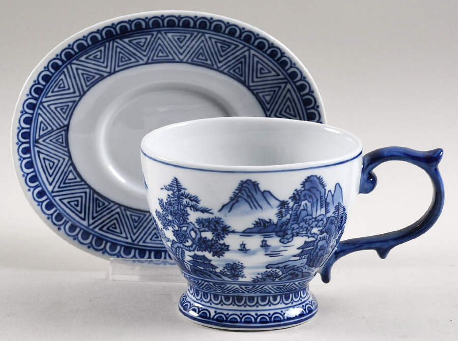 Four Mountains Footed Cup & Saucer Set by Bombay-1