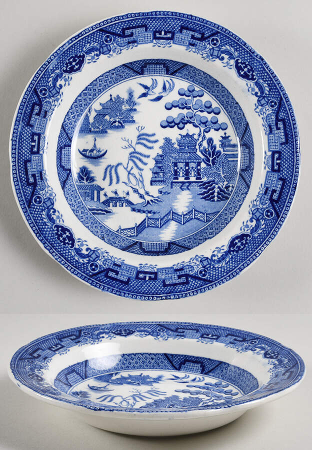 Blue Willow Soup/Cereal Bowl by Barker & Son-1