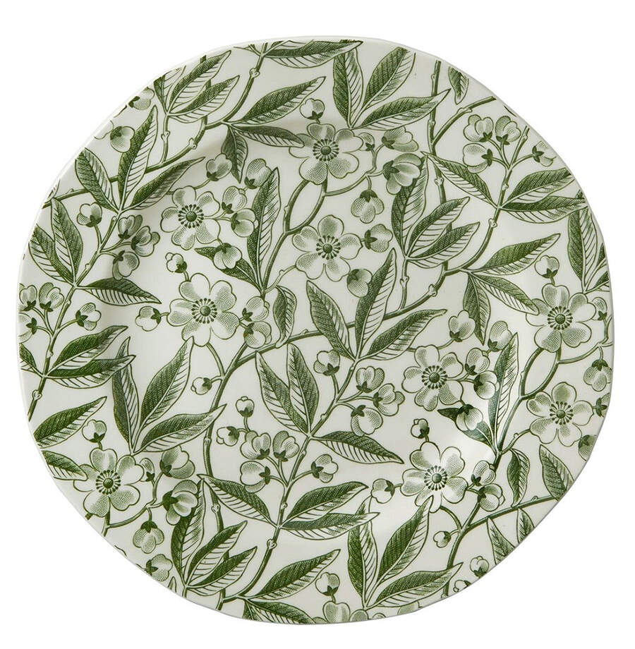 Green Prunus Salad Plate by Burgess & Leigh-1