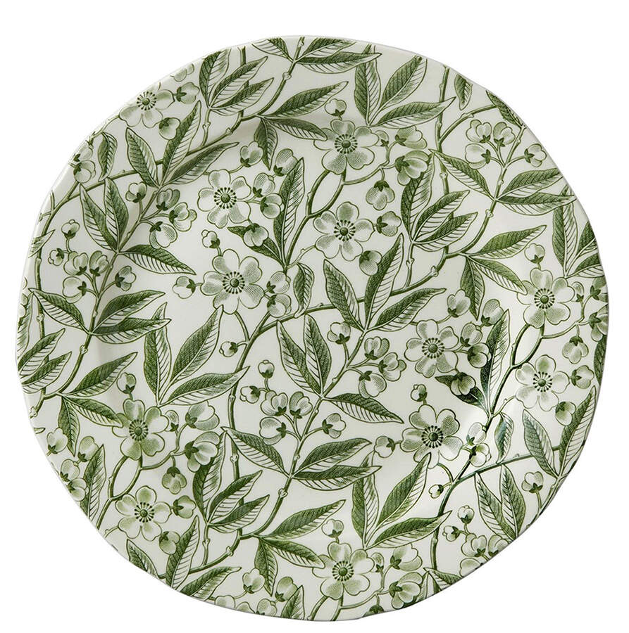 Green Prunus Luncheon Plate by Burgess & Leigh-1