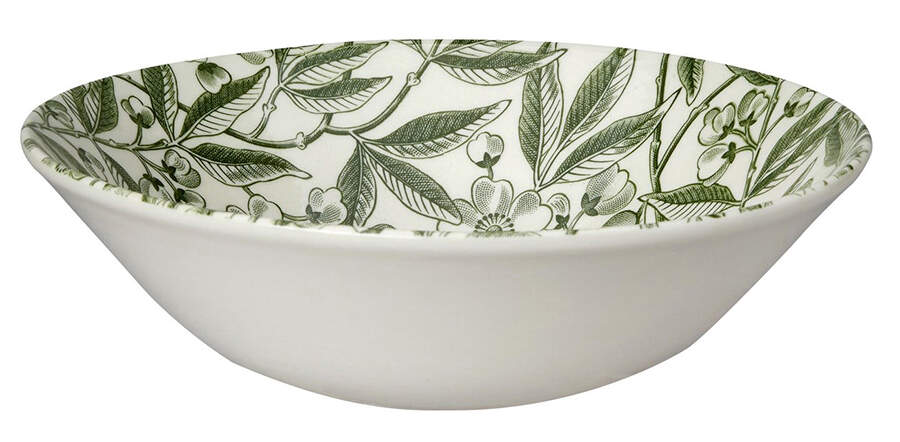 Green Prunus Coupe Cereal Bowl by Burgess & Leigh-1