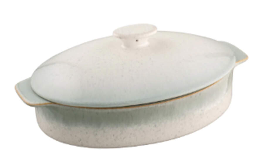 Tivoli 14" Oval Baker & Lid by Belleek Pottery (Ireland)-1